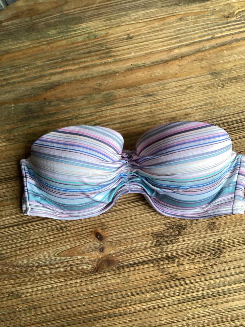 Victoria's Secret Pastel Striped Strapless Bandeau - Lavender, Mint & Light Blue